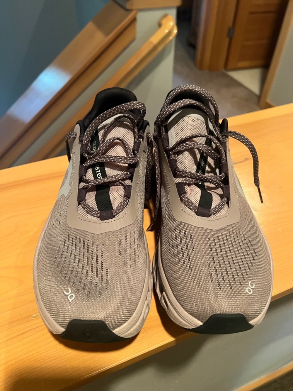 Women’s On Running Cloudmonster Sneakers - Gray with Black Accents - Picture 2 of 7